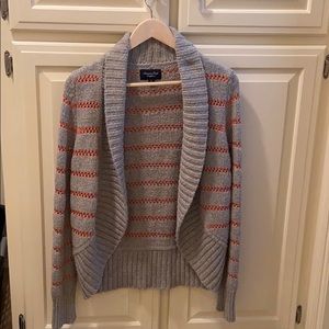 American eagle outfitters gray and orange cardigan